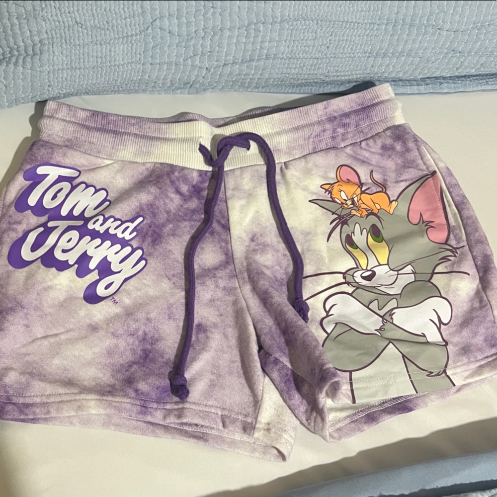 Freeze Kids Purple Tie-Dye Tom and Jerry Shorts
